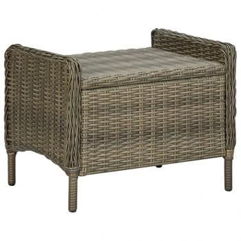 2-tlg. Garten-Lounge-Set mit Auflagen Poly Rattan Braun