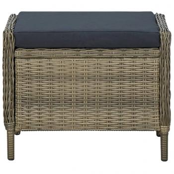 2-tlg. Garten-Lounge-Set mit Auflagen Poly Rattan Braun