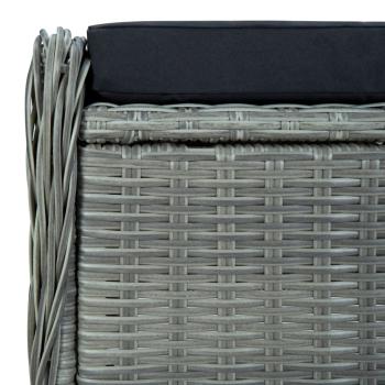 3-tlg. Garten-Lounge-Set mit Auflagen Poly Rattan Hellgrau