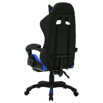 Gaming-Stuhl mit RGB LED-Leuchten Blau und Schwarz Kunstleder 
