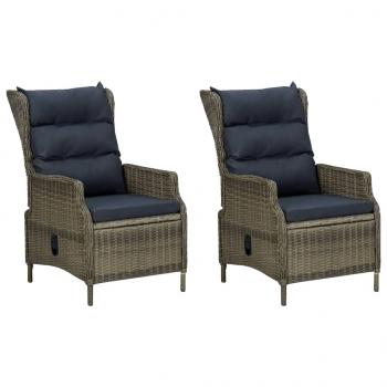 3-tlg. Garten-Lounge-Set mit Auflagen Poly Rattan Braun