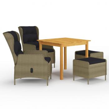 ARDEBO.de - 5-tlg. Garten-Essgruppe Braun