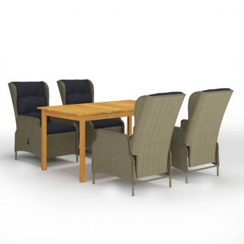 ARDEBO.de - 5-tlg. Garten-Essgruppe Braun