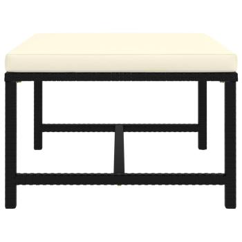 3-tlg. Garten-Lounge-Set mit Kissen Poly Rattan Schwarz