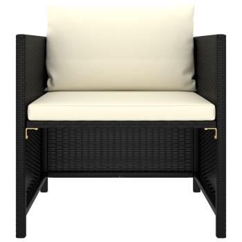 12-tlg. Garten-Lounge-Set mit Kissen Poly Rattan Schwarz