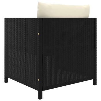 12-tlg. Garten-Lounge-Set mit Kissen Poly Rattan Schwarz