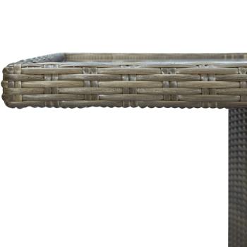 9-tlg. Garten-Essgruppe mit Auflagen Poly Rattan Braun