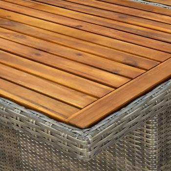 9-tlg. Garten-Essgruppe mit Auflagen Poly Rattan Braun