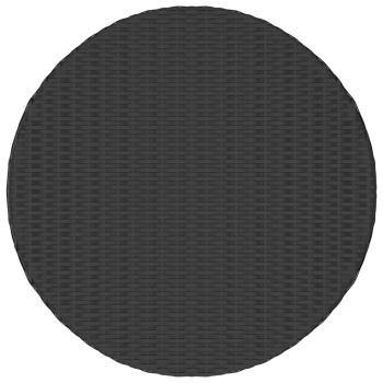 7-tlg. Garten-Sofagarnitur mit Auflagen Poly Rattan Schwarz