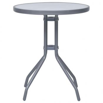 Gartentisch Hellgrau 60 cm Stahl und Glas