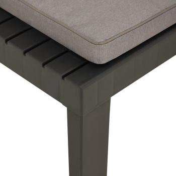 4-tlg. Garten-Lounge-Set mit Kissen Kunststoff Grau