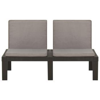 4-tlg. Garten-Lounge-Set mit Kissen Kunststoff Grau