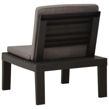 4-tlg. Garten-Lounge-Set mit Kissen Kunststoff Grau