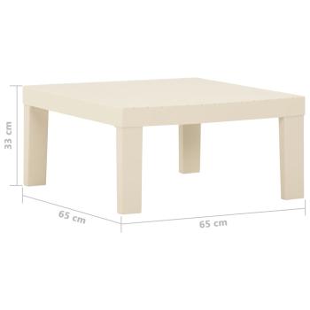 4-tlg. Garten-Lounge-Set mit Auflagen Kunststoff Weiß
