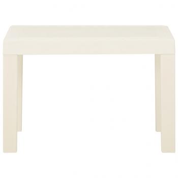 3-tlg. Garten-Lounge-Set mit Auflagen Kunststoff Weiß