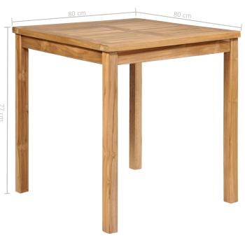 3-tlg. Garten-Essgruppe Massivholz Teak