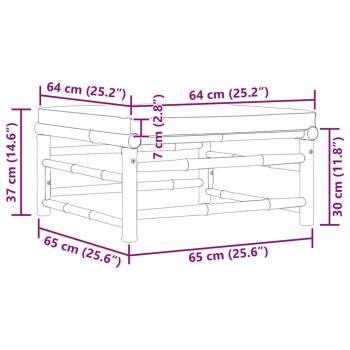 Garten-Fußhocker mit Dunkelgrauem Kissen Bambus 