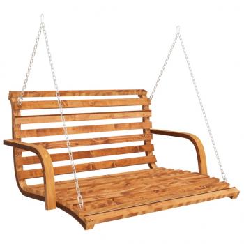 Schaukelbank Bugholz Massiv mit Teak-Finish 126x63x92 cm