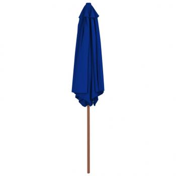 Sonnenschirm mit Holzmast Blau 270 cm