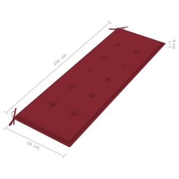 Gartenbank-Auflage Weinrot 150x50x3 cm Oxford-Gewebe