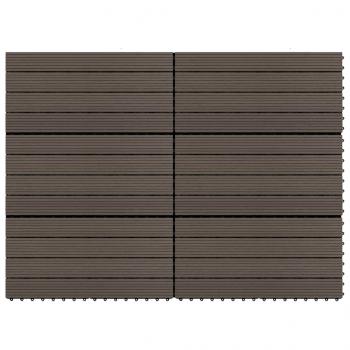 ARDEBO.de - Terrassenfliesen 6 Stk. WPC 60x30 cm 1,08 m² Dunkelbraun  