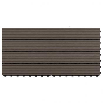 Terrassenfliesen 6 Stk. WPC 60x30 cm 1,08 m² Dunkelbraun  