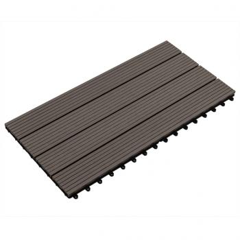 Terrassenfliesen 6 Stk. WPC 60x30 cm 1,08 m² Dunkelbraun  