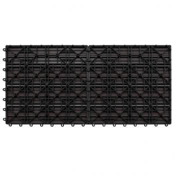 Terrassenfliesen 6 Stk. WPC 60x30 cm 1,08 m² Dunkelbraun  