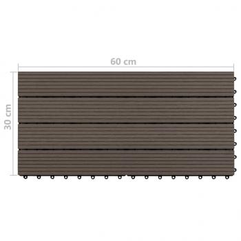 Terrassenfliesen 6 Stk. WPC 60x30 cm 1,08 m² Dunkelbraun  