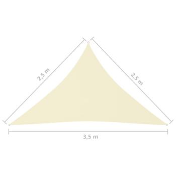 Sonnensegel Oxford-Gewebe Dreieckig 2,5x2,5x3,5 m Creme