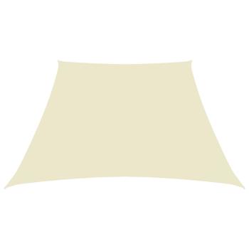 Sonnensegel Oxford-Gewebe Trapezförmig 2/4x3 m Cremeweiß