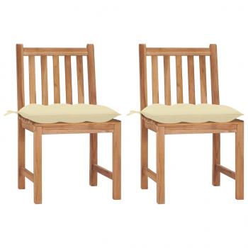 ARDEBO.de - Gartenstühle 2 Stk. mit Kissen Massivholz Teak
