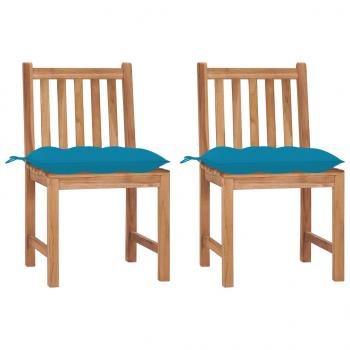 ARDEBO.de - Gartenstühle 2 Stk. mit Kissen Massivholz Teak