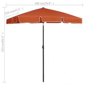Strandschirm Terracotta-Rot 180x120 cm