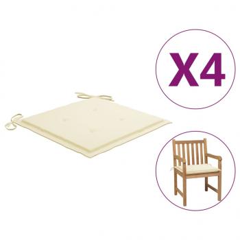 Gartenstuhl-Kissen 4 Stk. Creme 50x50x3 cm Oxford-Gewebe