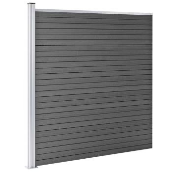 Zaunelement WPC 175x186 cm Schwarz