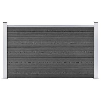 Zaunelement WPC 180x105 cm Schwarz