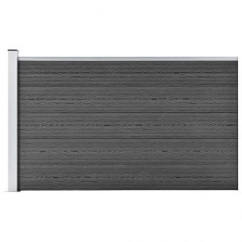 ARDEBO.de - Zaunelement WPC 175x105 cm Schwarz