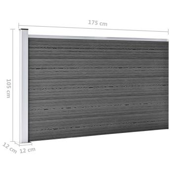 Zaunelement WPC 175x105 cm Schwarz