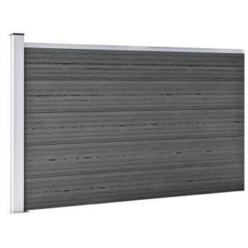 Zaunelement WPC 175x105 cm Schwarz