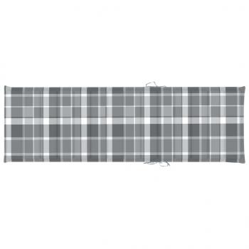 Sonnenliegen-Auflage Grau Karomuster 200x60x3 cm Oxford-Gewebe