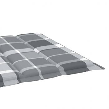 Sonnenliegen-Auflage Grau Karomuster 200x60x3 cm Oxford-Gewebe