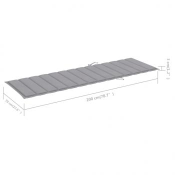 Sonnenliegen-Auflage Grau 200x70x3 cm Oxford-Gewebe