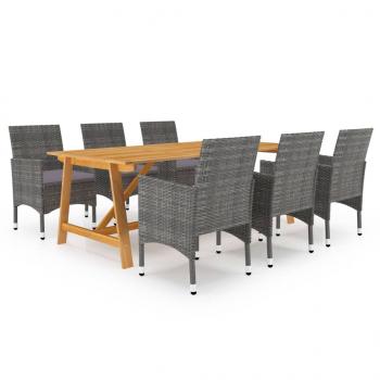 ARDEBO.de - 7-tlg. Garten-Essgruppe Grau