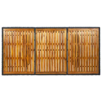9-tlg. Garten-Essgruppe mit Auflagen Poly Rattan Dunkelgrau