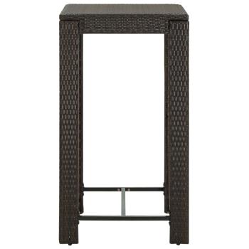 3-tlg. Garten-Bar-Set mit Armlehnen Poly Rattan Braun