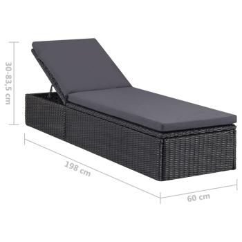 9-tlg. Garten-Essgruppe Poly Rattan Schwarz