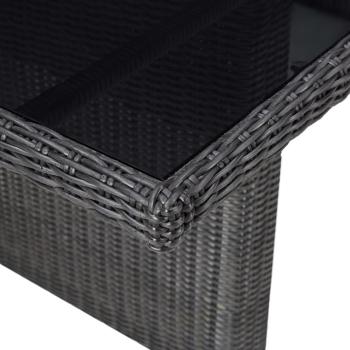 11-tlg. Garten-Essgruppe Poly Rattan Schwarz