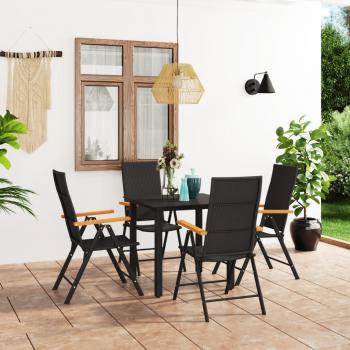 ARDEBO.de - 5-tlg. Garten-Essgruppe Schwarz und Braun