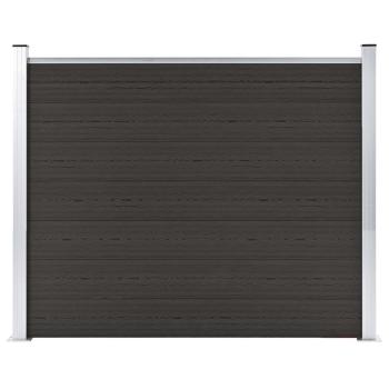 Zaunelement WPC 180x146 cm Schwarz